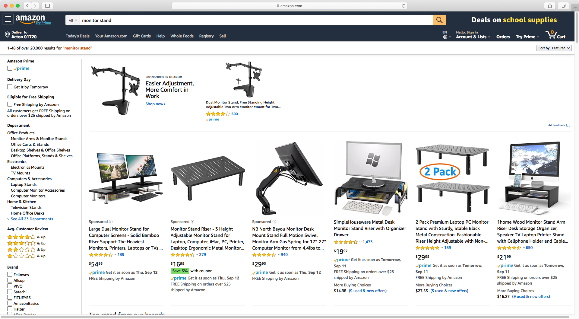 Amazon results for monitor stand